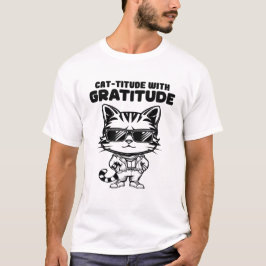 Camiseta Cattitude com Gato Legal de Gratidão