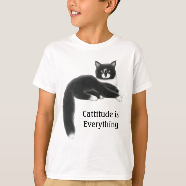 Camiseta Cattitude é tudo caçoa o t-shirt (Frente)