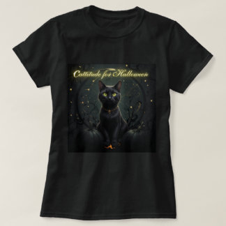 Camiseta "Cattitude para o Dia das Bruxas"-