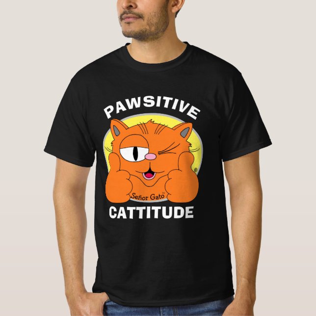 Camiseta CATTITUDE PASSIVA Atitude positiva Senhor Gato (Frente)