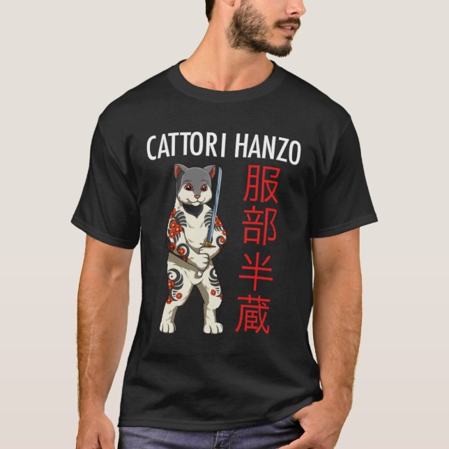 Camiseta Cattori Hanzo Samurai Cat (Frente)