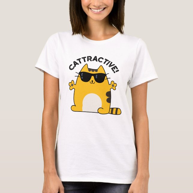 Camiseta Cattrative Funny Attrative Cat Pun (Frente)