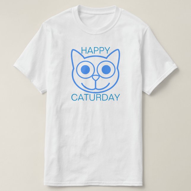 Camiseta Caturday feliz (Frente do Design)