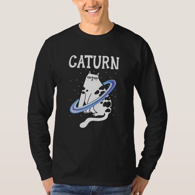 Camiseta Caturn Cat Owner Outerspace Planets Astronomer Ast (Frente)