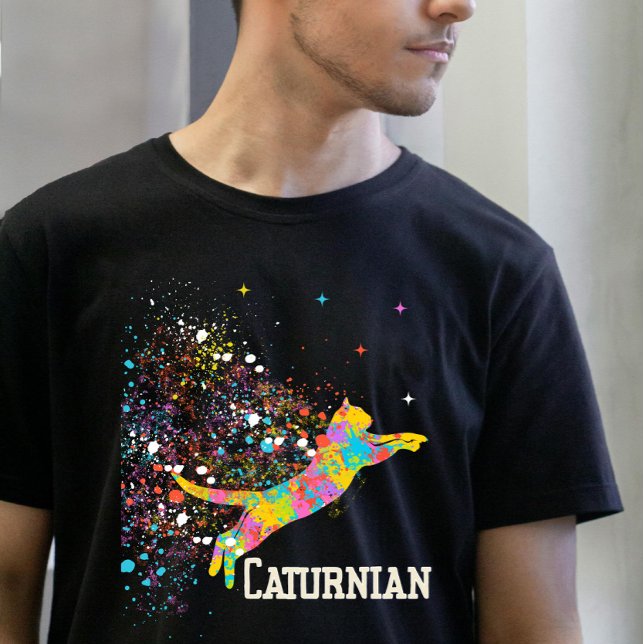 Camiseta "Caturniano" Cat Mãe Amante de os animais Pai (Criador carregado)