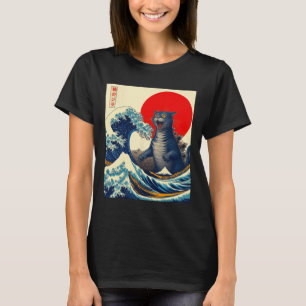 Camiseta Catzilla Cat Arte Japonesa Bonita presentes Para H