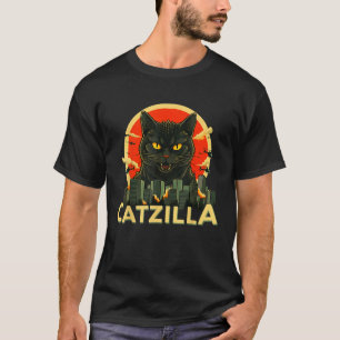 Camiseta Catzilla Cat Arte Japonesa Bonita presentes Para H