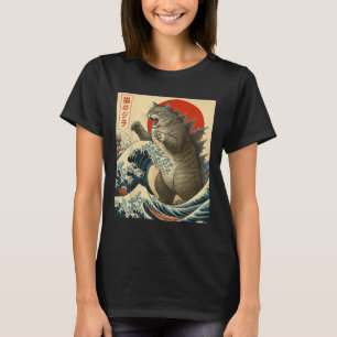 Camiseta Catzilla Cat Arte Japonesa Bonita presentes Para H