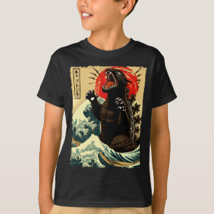 Camiseta Catzilla Divertido Estilo Japonês 