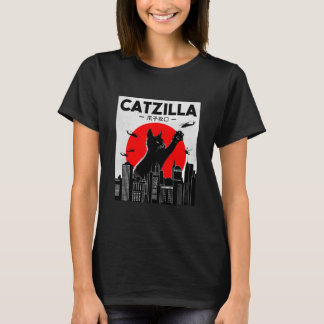 Camiseta Catzilla Engraçado Gato Engraçado Gato Gato