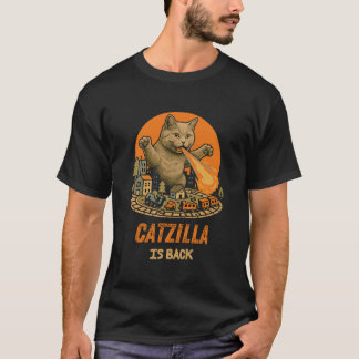 Camiseta Catzilla Está De Volta - Paródia Monster Cat