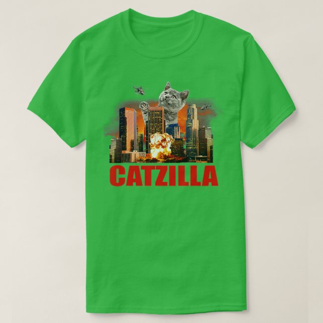 Camiseta Catzilla Funny Cat (Frente do Design)