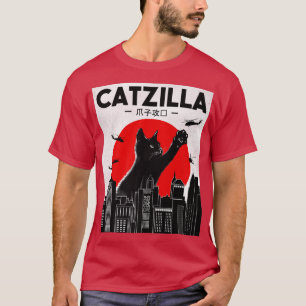 Camiseta Catzilla Funny Cat, Gato Engraçado, Gato Gato