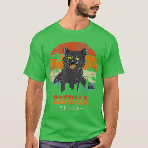 Camiseta Catzilla Funny Cat Lover Presente Amor Kittens Ret