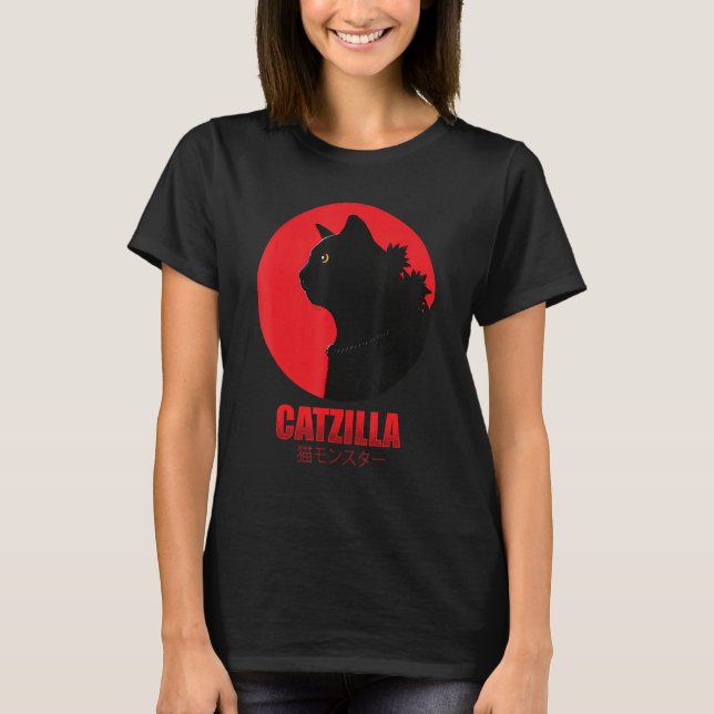 Camiseta Catzilla Funny Cat Shirt, Funny Cat (Frente)