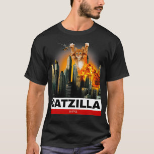 Camiseta CATZILLA Funny Gatinho para amantes de Cat