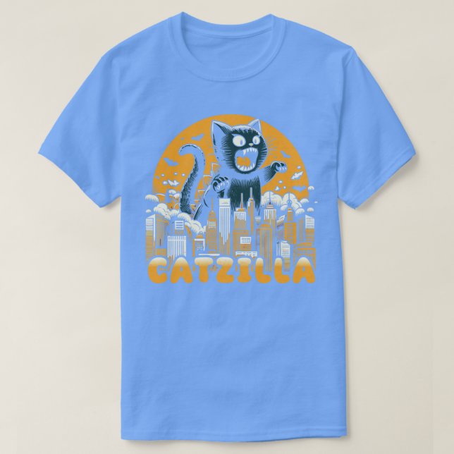 Camiseta Catzilla Funny Vintage Cat (Frente do Design)