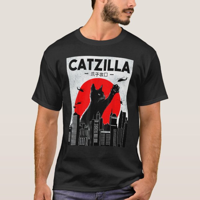 Camiseta Catzilla  Gato  Gato Gato (Frente)