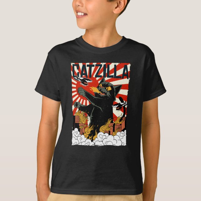 Camiseta Catzilla I Gatos I Cat I Gats I Gats I Kitts (Frente)