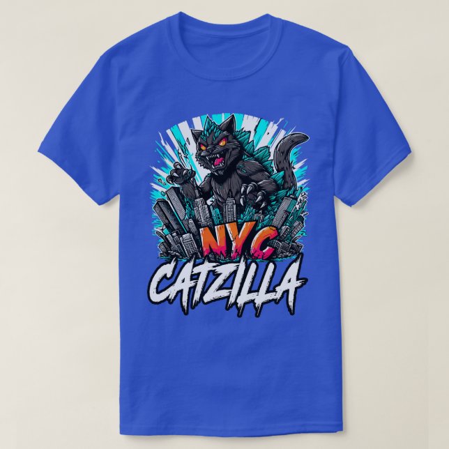 Camiseta Catzilla no Fúria NYC na Cidade (Frente do Design)