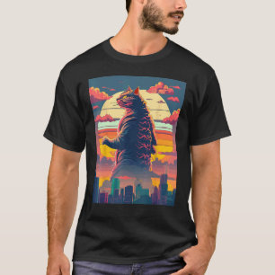 Camiseta Catzilla Paródia Divertida Monstro Fofo