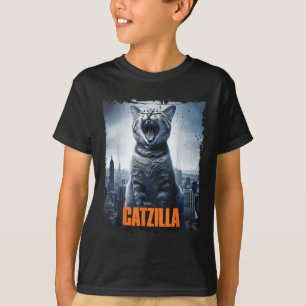 Camiseta Catzilla Roaring Over City Skyline Cat Monster Kit