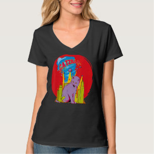 Camiseta Catzilla Vintage Gata-Arte Japonesa