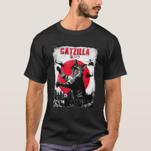 Camiseta Catzilla Vintage Gato E Gato Japoneses