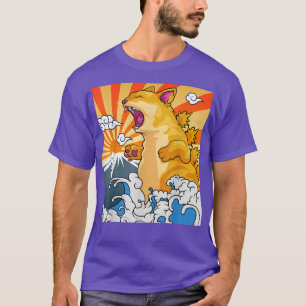 Camiseta Catzilla Vintage Kawaii Cute Cat Art Japonês