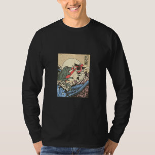 Camiseta Catzilla Vs Kaiju Vintage Engraçado Gato Bonito Ja