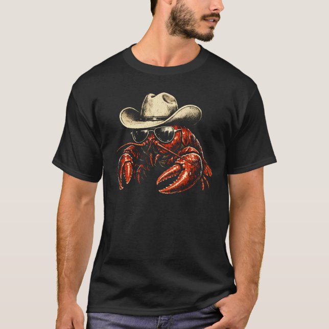 Camiseta Caubói de Lagostim Mariscos Cajun Caubói de Lagost (Frente)