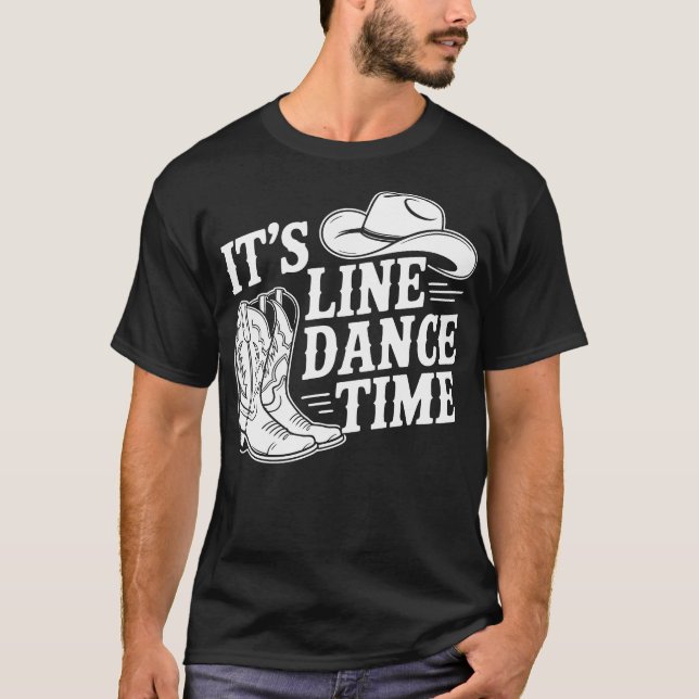 Camiseta Caubói É Hora de Dança de Linha Country (Frente)