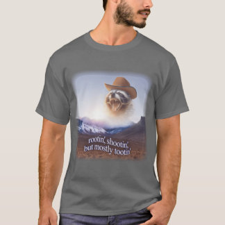 Camiseta caubói mapache rootin shootin mas principalmente t
