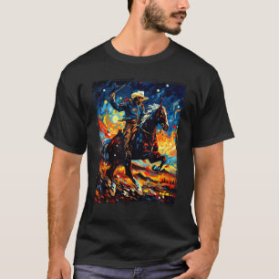 Camiseta Caubói Rodeio Vaca Cavalo Yeehaw Novidade Vintage