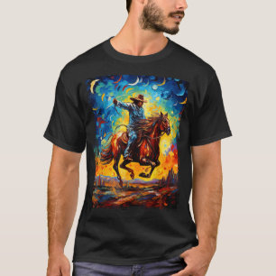 Camiseta Caubói Rodeio Vaca Cavalo Yeehaw Novidade Vintage