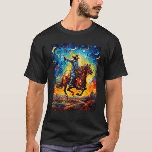 Camiseta Caubói Rodeio Vaca Cavalo Yeehaw Novidade Vintage