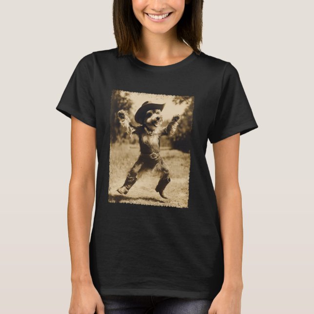 Camiseta Caubói Schnauzer Fofo (Frente)