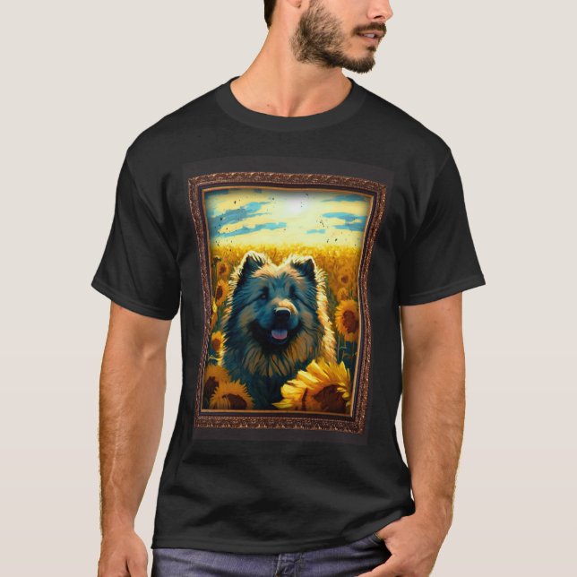 Camiseta Caucasian Shepherd Painting Sunflower Flower Mom W (Frente)