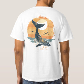 Camiseta Cauda de baleia ao pôr do sol - Gráfico do oceano 