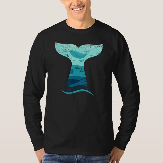 Camiseta Cauda de baleia em Waves Orca Killer Whale Ocean D (Frente)