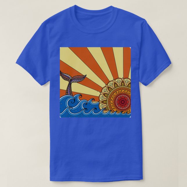 Camiseta Cauda de baleia no Sunset (Frente do Design)