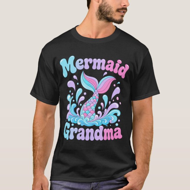 Camiseta Cauda de sereia divertida masculina com respingos  (Frente)