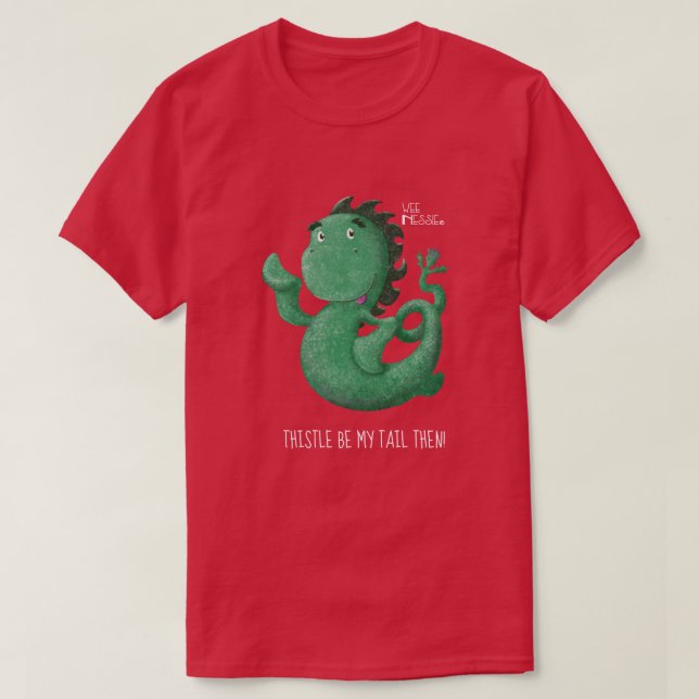 Camiseta Cauda pequenina do cardo do monstro de Loch Ness (Frente do Design)