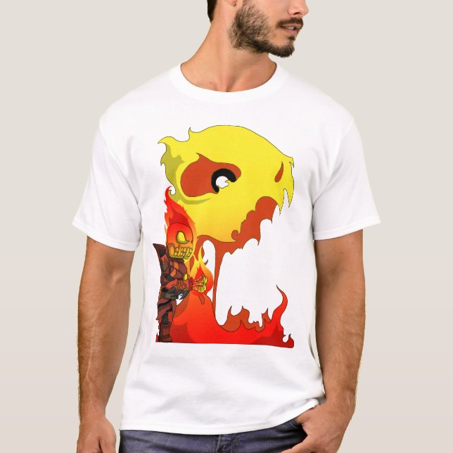 Camiseta Caudilho esqueletal - Chibi - ataque 1 #3 (Frente)