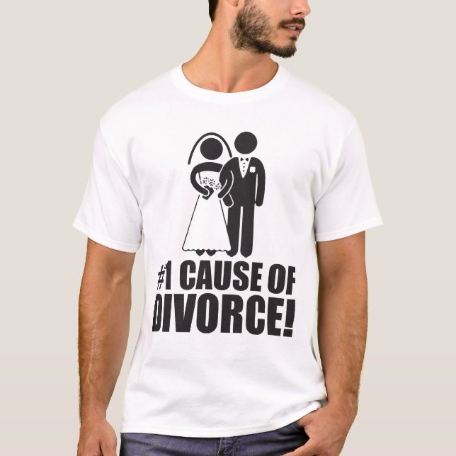 Camiseta Causa Número Um do Divórcio - Casamento Engraçado (Frente)