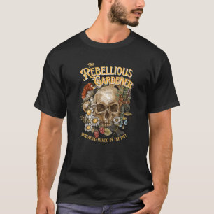 Camiseta Causando Estragos Jardineiro Rebelde Caveira Flor
