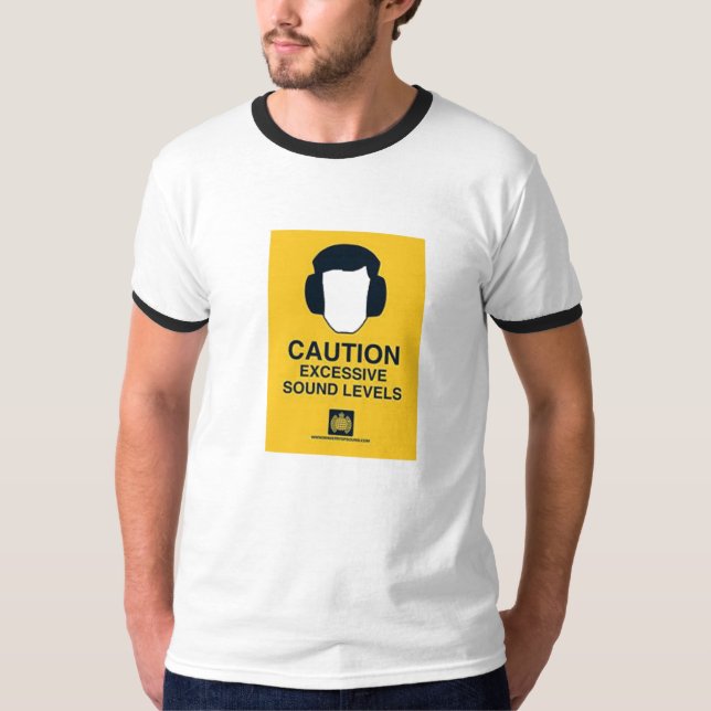 CAMISETA CAUTION EXCESSIVE SOUND LEVELS (Frente)