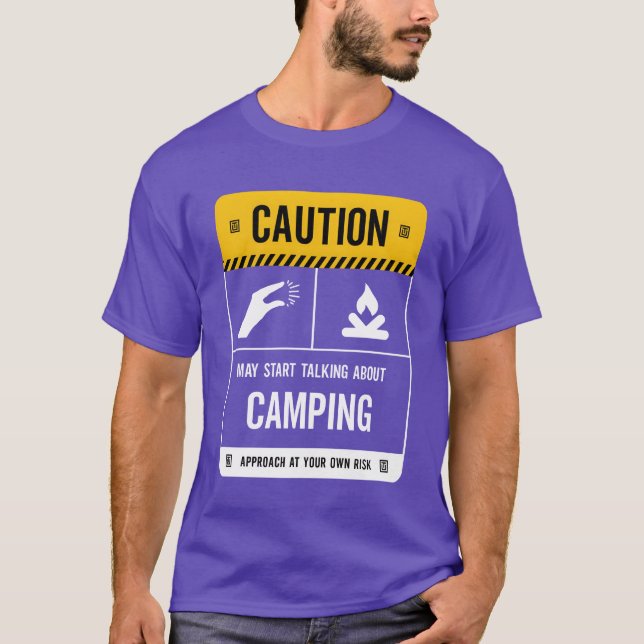 Camiseta Caution May Startalking About Camping friends (Frente)