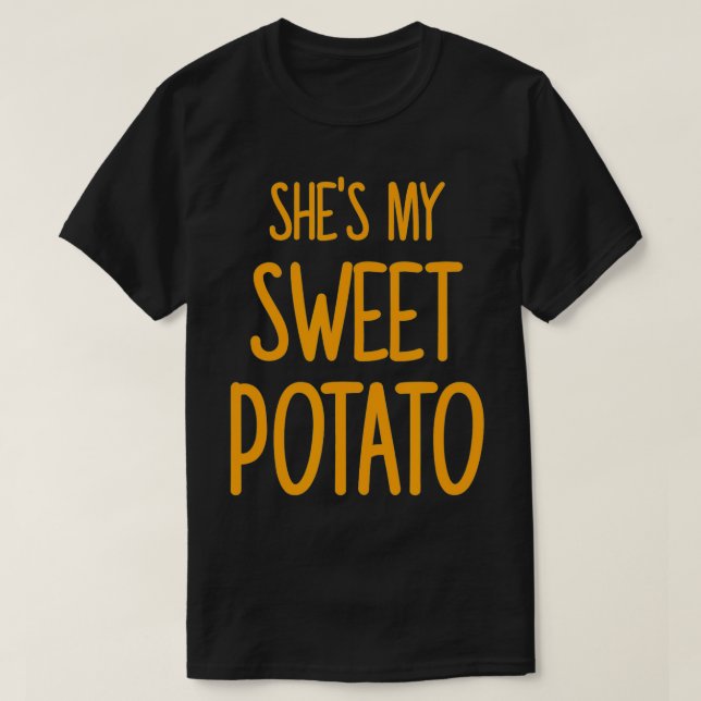 Camiseta Cava A Minha Batata Doce, Eu Sim, Cupl De Ação De  (Frente do Design)