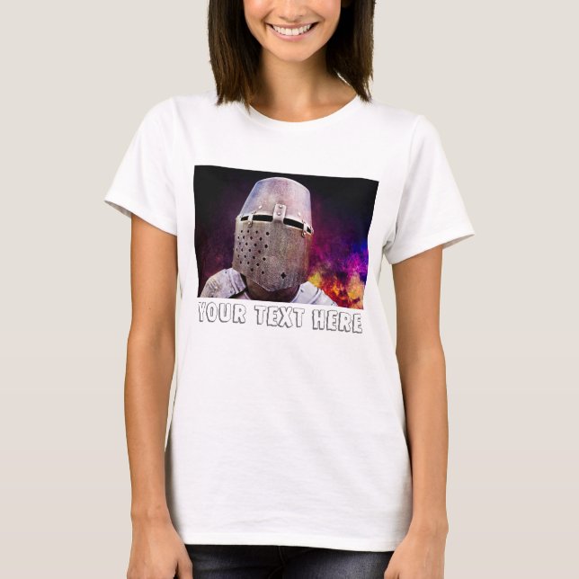 Camiseta Cavaleiro - Adicione seu texto (Frente)
